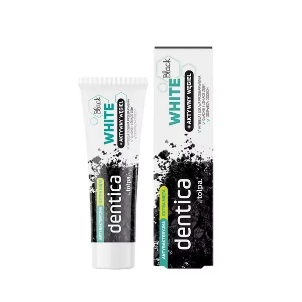Tołpa Dentica Black White wybielająca pasta do zębów z węglem aktywnym, 75 ml