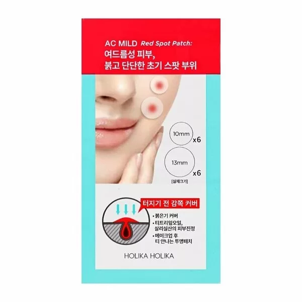 Holika Holika AC Mild Red Spot Patch, maseczki na płachcie, 12szt.