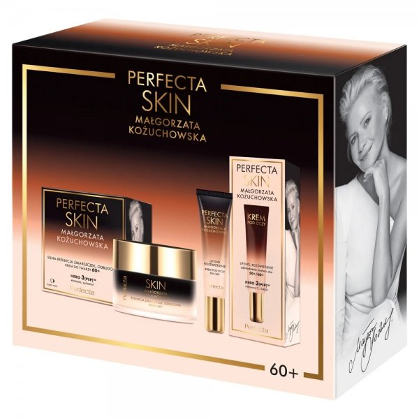 Perfecta Skin Małgorzata Kożuchowska 60+ zestaw przeciwzmarszczkowy krem na dzień i na noc 50ml + liftingująco-rozświetlający krem pod oczy i na powieki 15ml