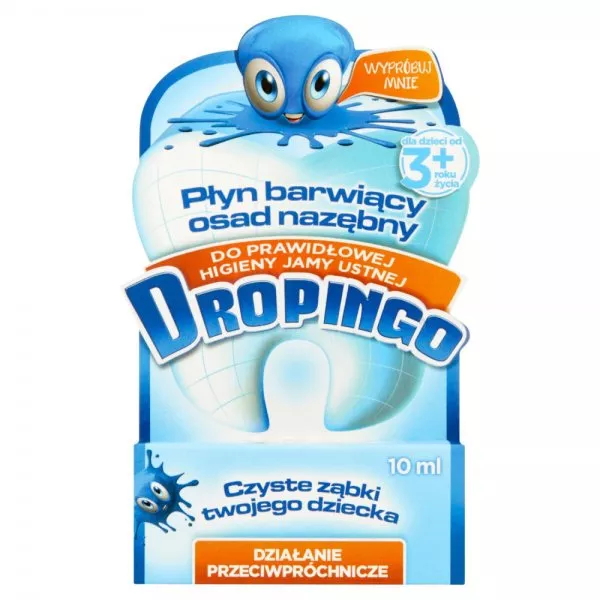 Dropingo Płyn do jamy ustnej barwiący osad nazębny, dla dzieci, 10ml