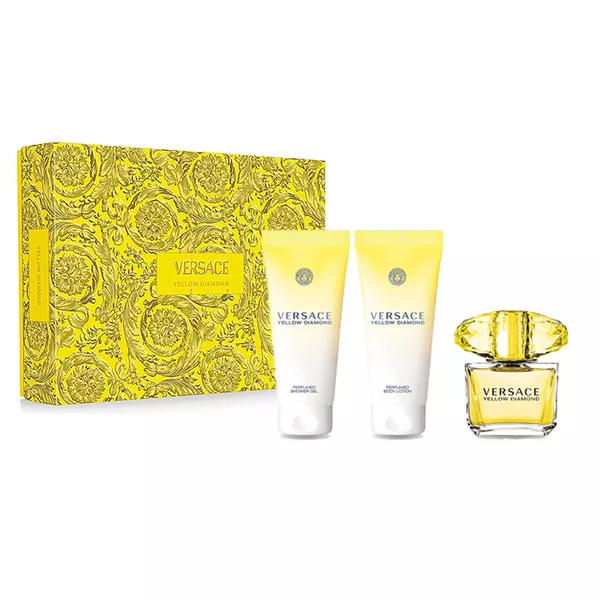 Versace Yellow Diamond zestaw woda toaletowa spray 50ml + balsam do ciała 50ml + żel pod prysznic 50ml (W)