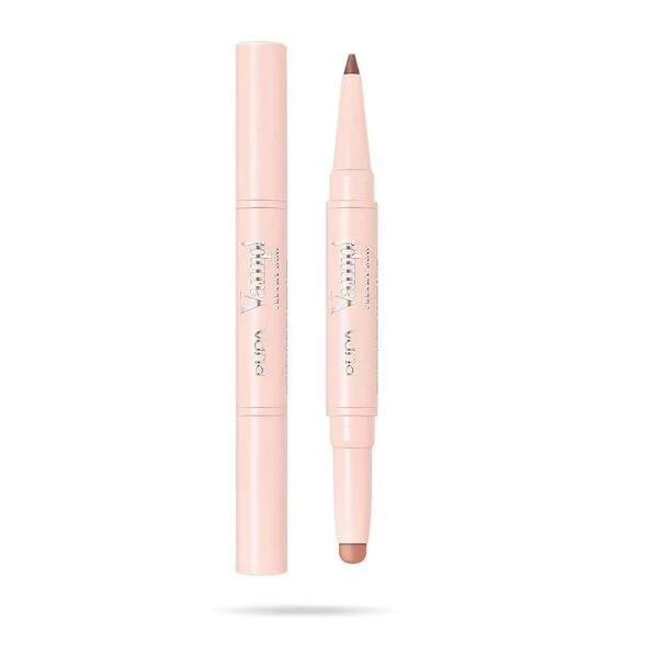PUPA Vamp! Creamy Duo, pomadka i konturówka do ust, Medium Nude, 0,8+0,2g
