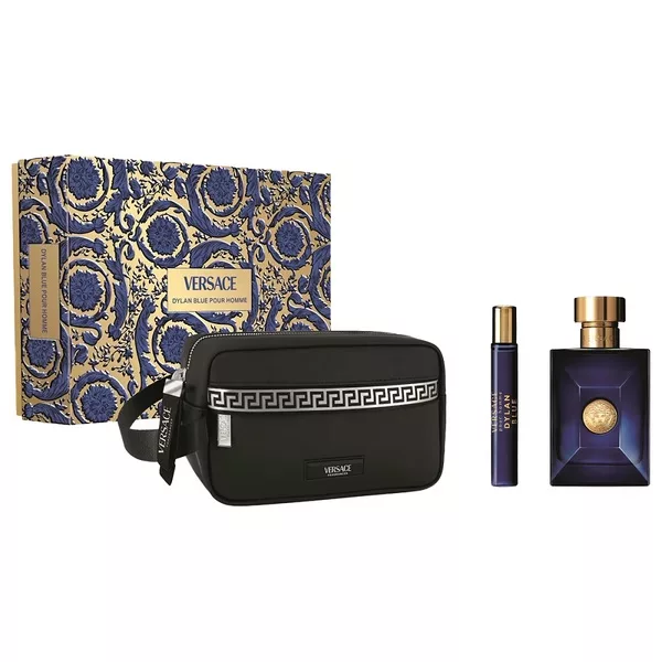 Versace Pour Homme Dylan Blue zestaw woda toaletowa spray 100ml + woda toaletowa spray 10ml + kosmetyczka (M)