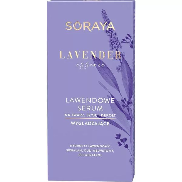 Soraya Lavender Essence, Lawendowe serum wygładzające na twarz, szyję i dekolt, 30ml