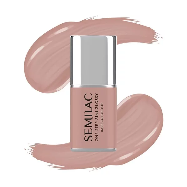 Semilac 3w1 One Step Glossy, lakier hybrydowy, S210 French Beige, 7ml