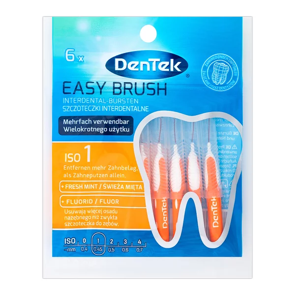 Dentek, szczoteczki międzyzębowe EasyBrush, rozm. 1, 6 szt.