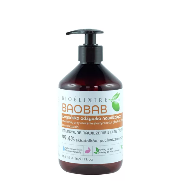 Bioelixire Vegan, odżywka nawilżająca z baobabem, 500ml