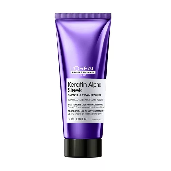 Loreal Keratin Alpha Sleek, kuracja wygładzająca do włosów puszących, 200ml