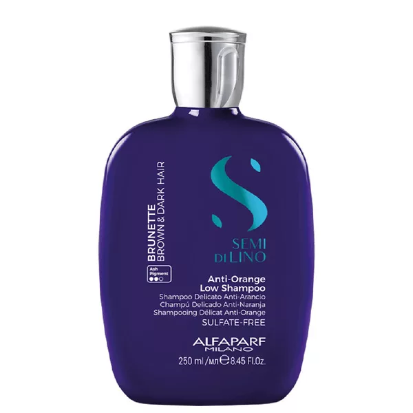 Alfaparf Milano Semi Di Lino Brunette, szampon redukujący pomarańczowe odcienie dla brunetek, 250ml