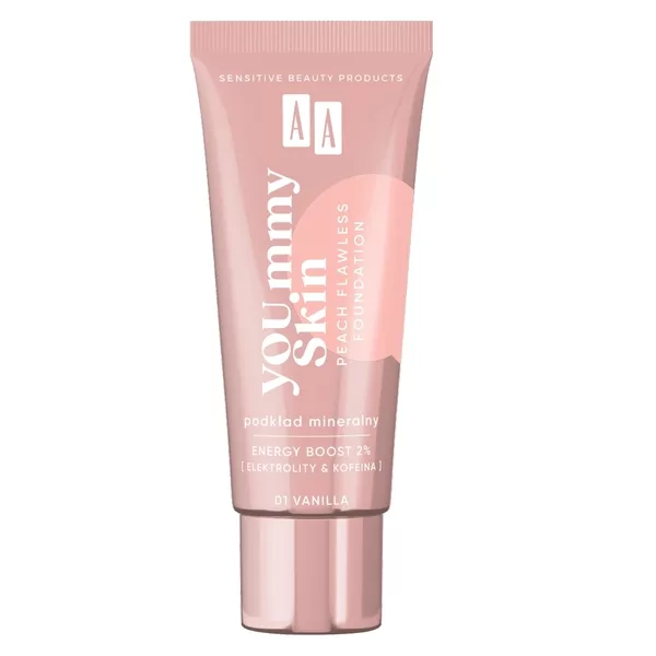 AA YOU.mmy Skin Peach Flawless Foundation podkład mineralny 01 Vanilla 30ml