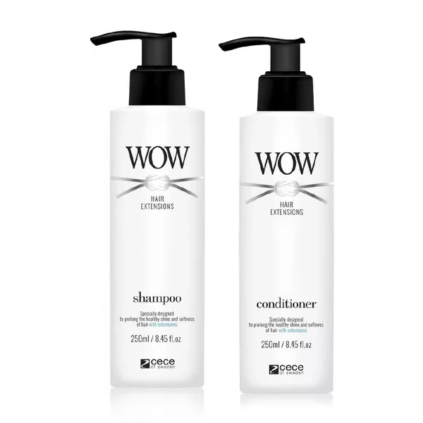 CeCe WOW Hair Extensions, zestaw do włosów przedłużanych, szampon + odżywka
