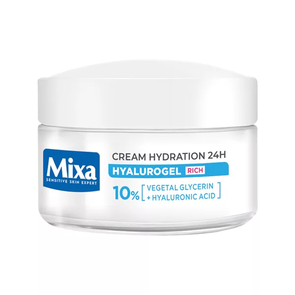 Mixa Hyalurogel, bogaty krem intensywnie nawilżający 24h, 50ml