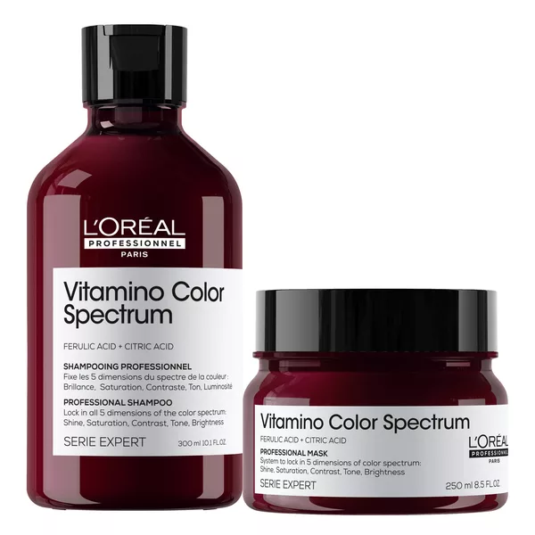 Loreal Vitamino Color Spectrum, zestaw podkreślający kolor włosów farbowanych, szampon + maska