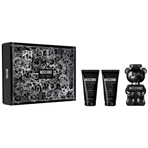 Moschino Toy Boy zestaw prezentowy dla mężczyzn: woda perfumowana 50ml, żel pod prysznic 50ml, balsam po goleniu 50ml