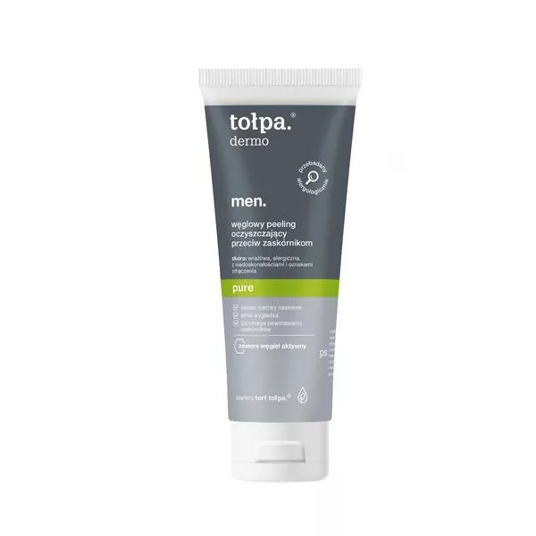 Tołpa Dermo Men, pure węglowy peeling oczyszczający przeciw zaskórnikom, 100ml