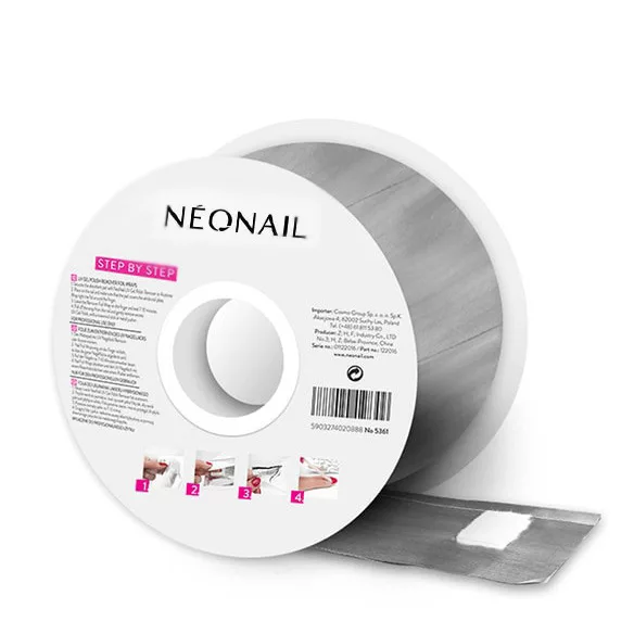 NeoNail, folia do usuwania lakieru hybrydowego w rolce, 250 szt., ref. 5361