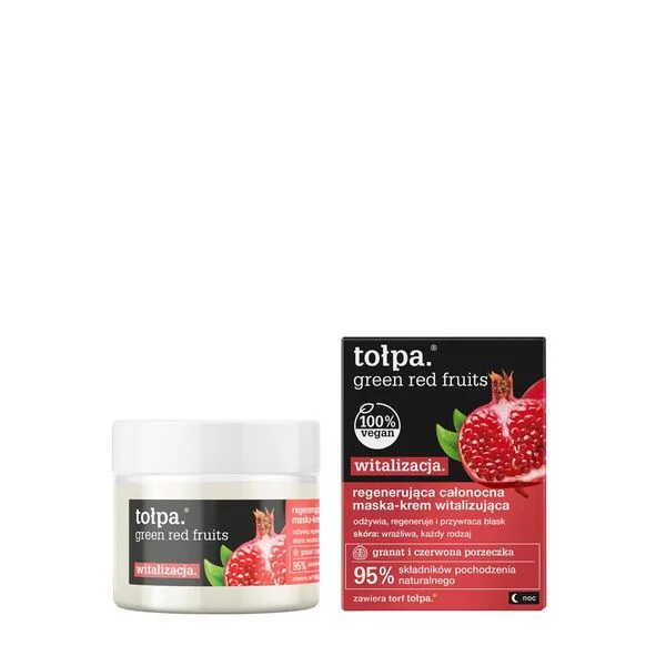 Tołpa Green Red Fruits, regenerująca całonocna maska - krem witalizująca, 50ml