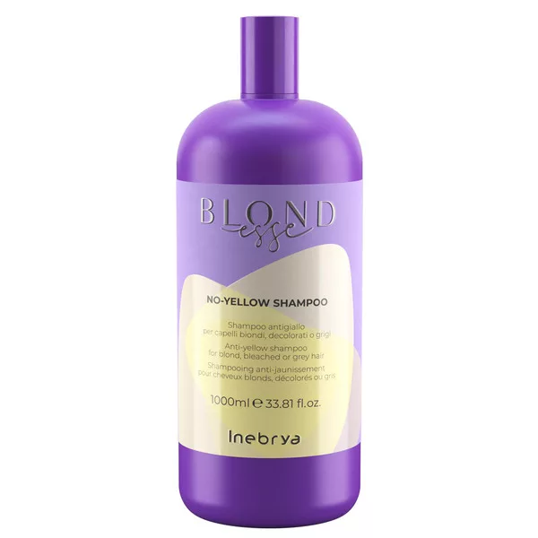 Inebrya Blondesse No Yellow, szampon do włosów siwych i rozjaśnianych, 1000ml