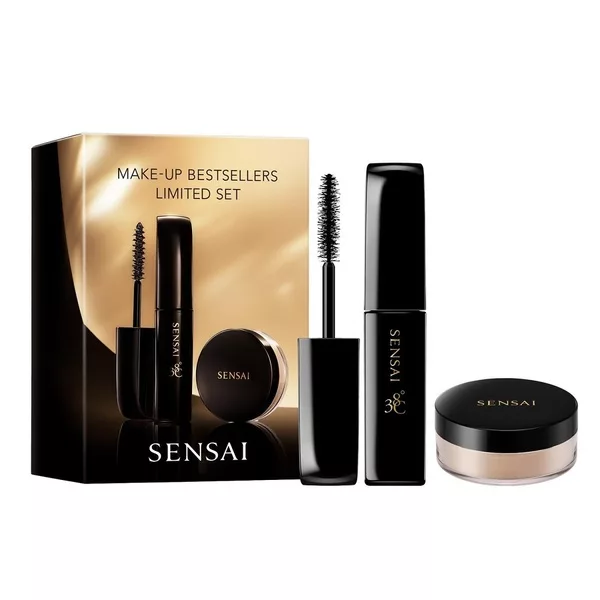 Sensai Make-Up Bestsellers zestaw pogrubiający tusz do rzęs 10ml + transparentny puder utrwalający 3.5g