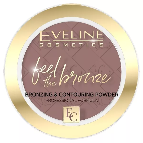 Eveline Feel The Bronze, puder brązujący i kontrujący, 02 Chocolate Cake, 4g