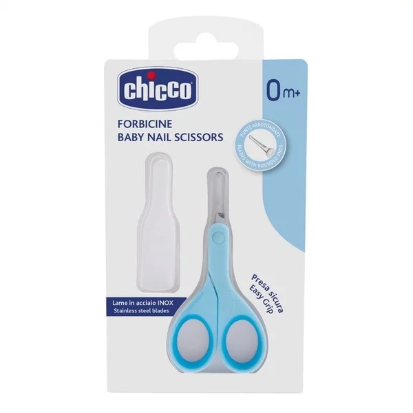 Chicco Baby Nail Scissors nożyczki z osłonką dla dzieci 0m+ Niebieskie