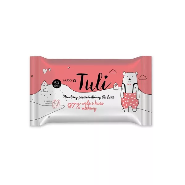 Luba Tuli nawilżany papier toaletowy dla dzieci Truskawka 50szt