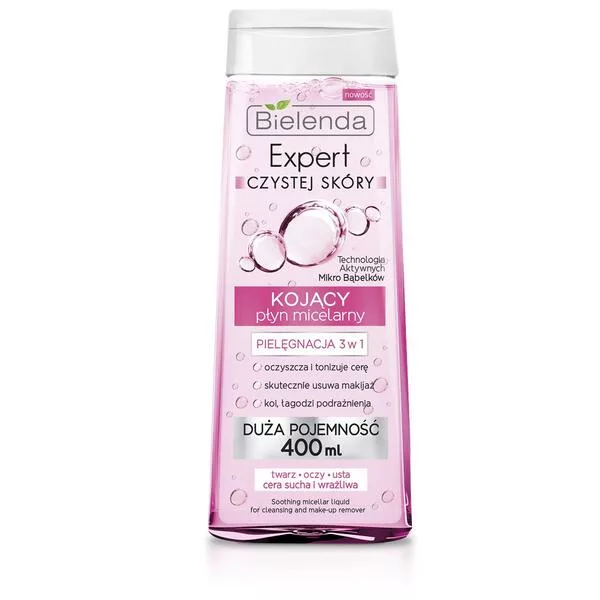 Bielenda Expert Czystej Skóry Kojący Płyn Micelarny 3w1, 400ml