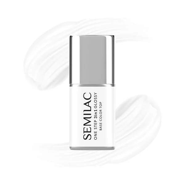 Semilac 3w1 One Step Glossy, lakier hybrydowy, S110 The White, 7ml