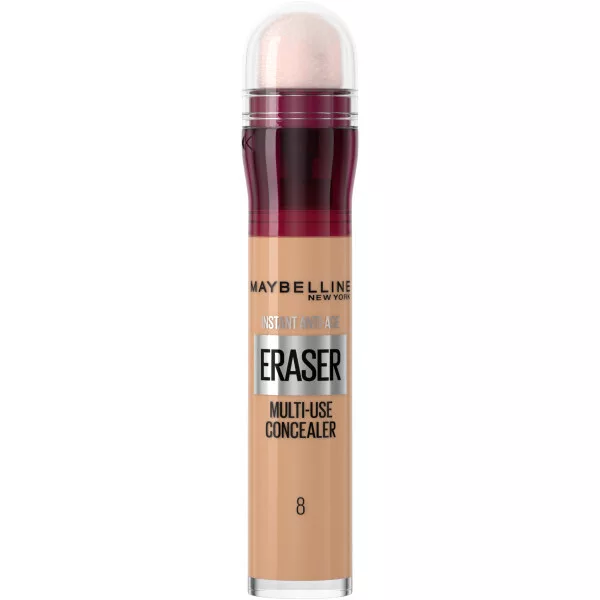Maybelline New York Instant Anti-Age Eraser Concealer, korektor do twarzy z gąbeczką, 08 Buff, 6.8ml