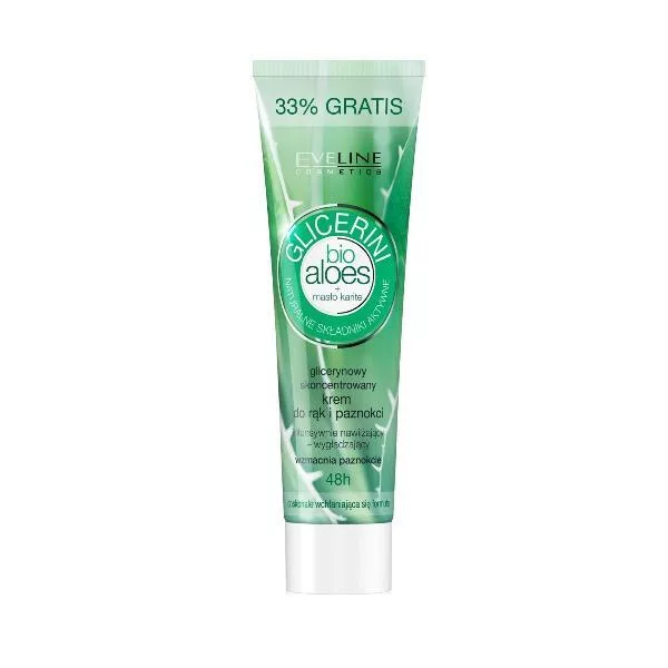 Eveline Glicerini Bio, skoncentrowany glicerynowy krem do rąk bio aloes, 100ml