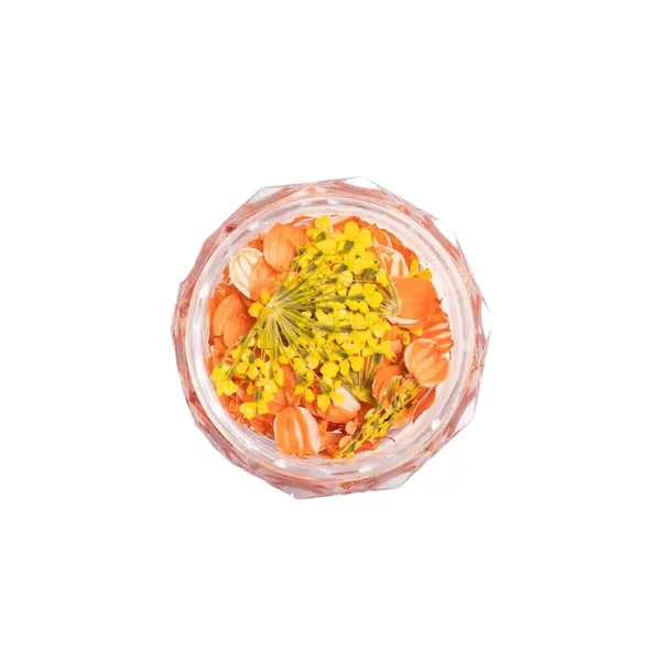 Semilac Flower Flakes, suszone kwiatki do zdobień, Golden Sunset