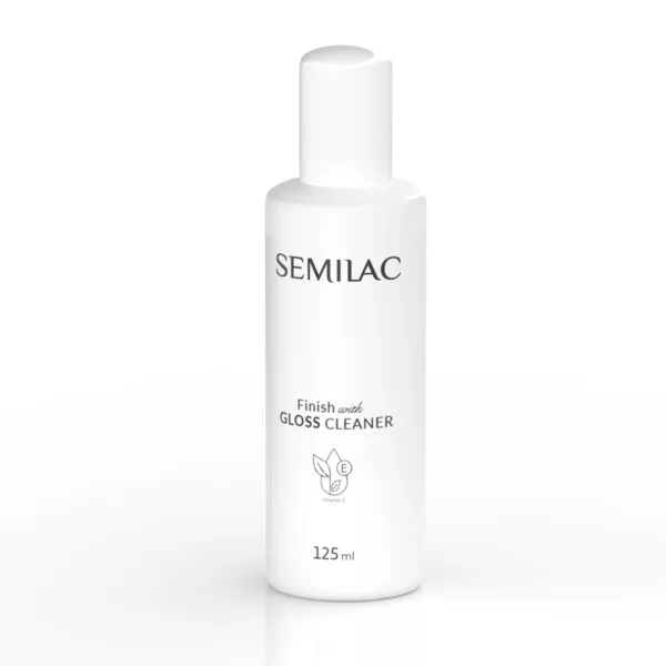 Semilac Finish with Gloss Cleaner, wydajny nabłyszczający cleaner 2w1 z witaminą E, 125ml