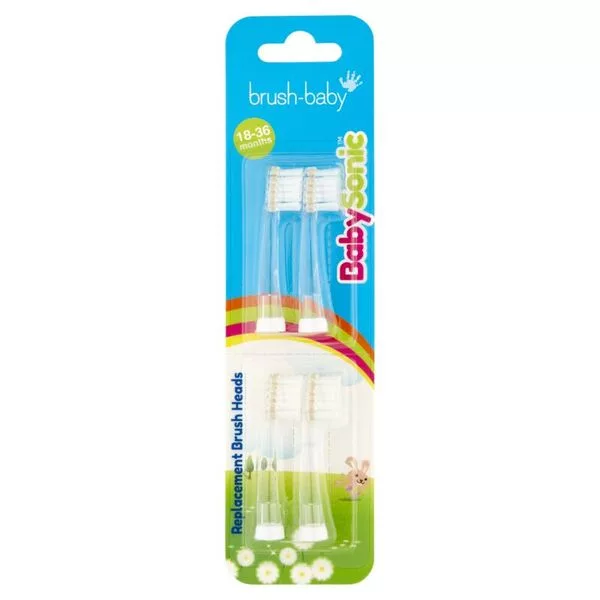 Brush-Baby BabySonic końcówki do szczoteczki sonicznej dla dzieci 18-36m 4szt.