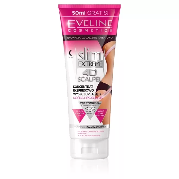 Eveline Slim Extreme 4D Scalpel, koncentrat ekspresowo wyszczuplający nocna liposukcja, 250ml