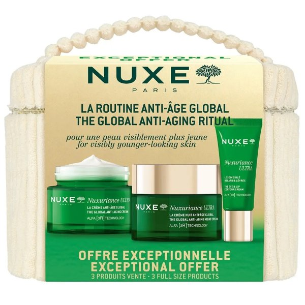 Nuxe Nuxuriance Ultra zestaw krem przeciwstarzeniowy na dzień 50ml + krem przeciwstarzeniowy na noc 50ml + krem do okolic oczu i ust 15ml