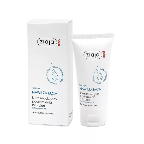 Ziaja Med Kuracja nawilżająca, krem redukujący podrażnienia na dzień SPF 6, 50ml