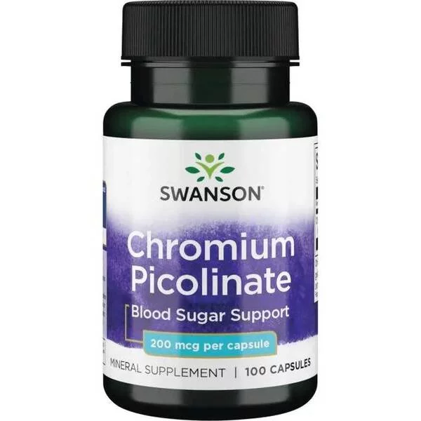 Swanson Chrom pikolinian 200mcg, 100 kapsułek