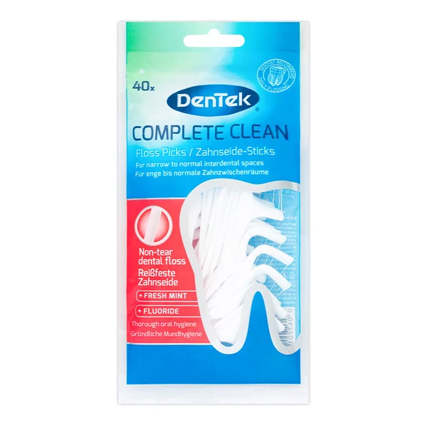Dentek, wykałaczki z nicią dentystyczną Complete Clean, 40szt.