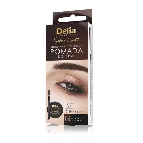 Delia Eyebrow Expert pomada do brwi 3.0 Ciemny Brąz 2.5g