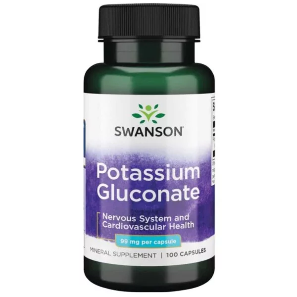 Swanson Glukonian Potasu 99mg 100 kaps