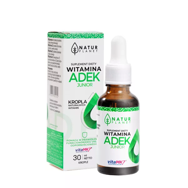 NaturPlanet, Wit. A+D+E+K Junior Krople dla dzieci 180 dawek (1-4 lata, 5-10 lat), 30ml