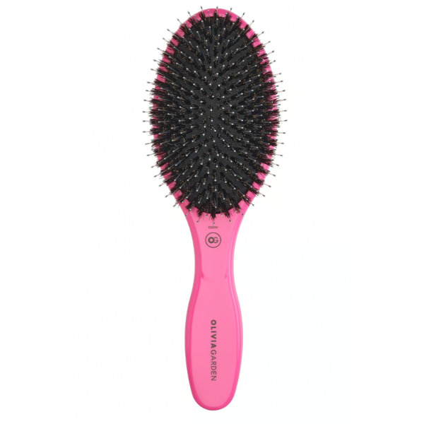 Olivia Garden Expert Care Oval Boar&Nylon, ceramiczna szczotka do włosów, Bristles Pink
