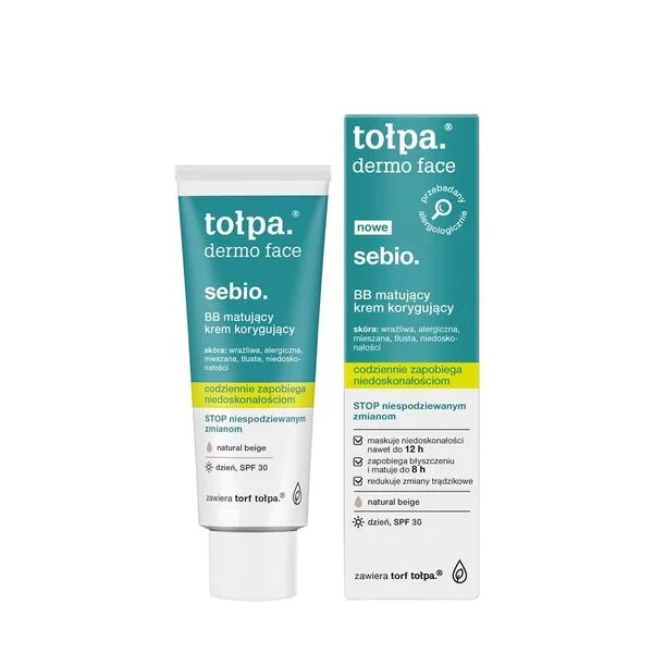 Tołpa Dermo Face Sebio, BB matujący krem korygujący, 40ml