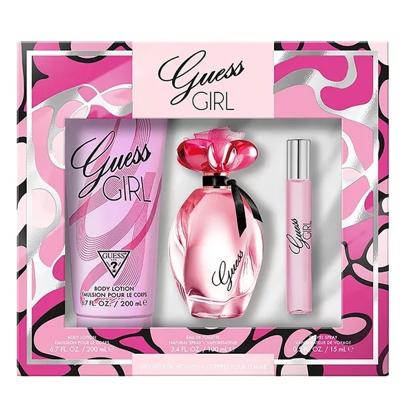 Guess Girl zestaw woda toaletowa spray 100ml + woda toaletowa spray 15ml + balsam do ciała 200ml (W)