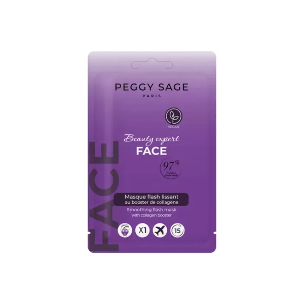 Peggy Sage Flash, maska w płachcie z boostem kolagenu, 15ml