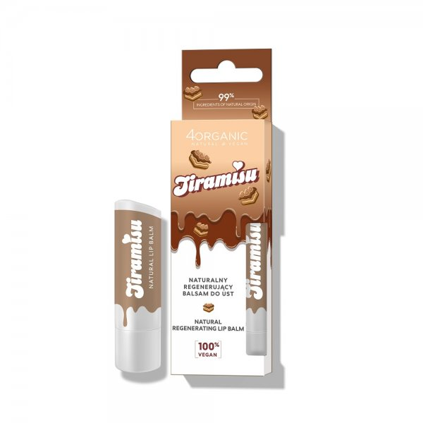 4organic Naturalny regenerujący balsam do ust Tiramisu 5g