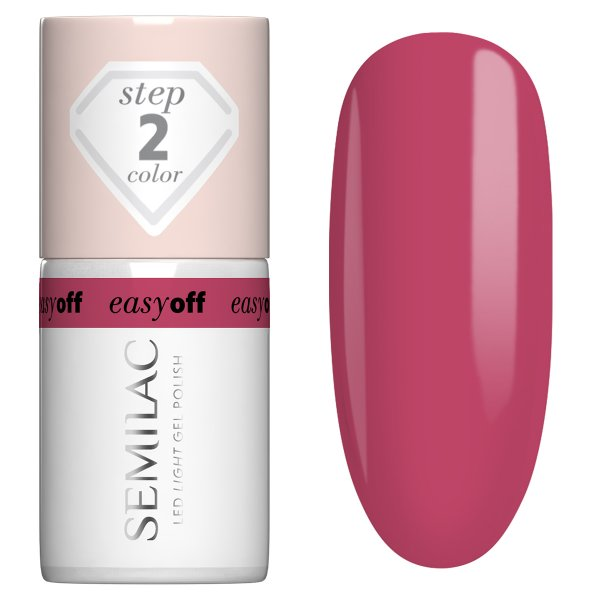 Semilac Easy Off Led Light, utwardzany lakier do paznokci do usunięcia zmywaczem, L17 Pink Coral, 7ml