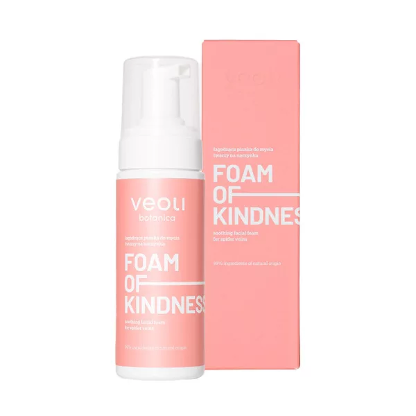 Veoli Botanica Foam of Kindness, łagodząca pianka do twarzy na naczynka, 150ml
