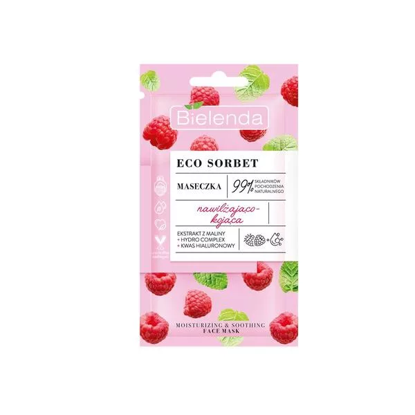 Bielenda Eco Sorbet Malina - Maseczka - Nawilżająco-kojąca, 8g