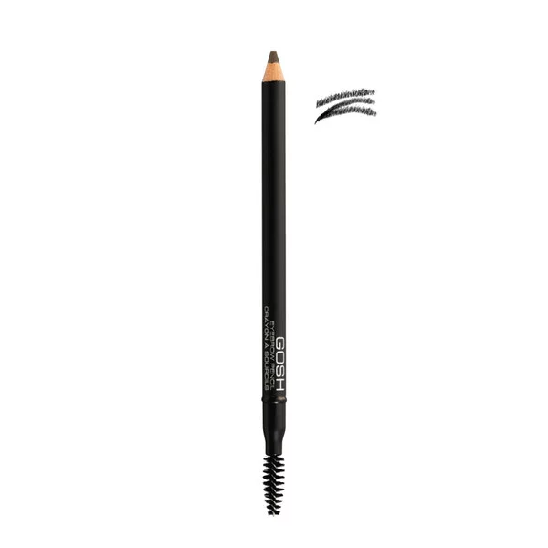 Gosh Eyebrow Pencil, kredka do brwi ze szczoteczką, Soft Black, 1,2g